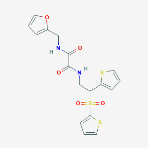 molecular formula C17H16N2O5S3 B6520702 N'-[(furan-2-yl)methyl]-N-[2-(thiophen-2-yl)-2-(thiophene-2-sulfonyl)ethyl]ethanediamide CAS No. 896337-97-6