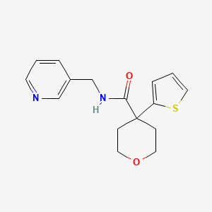 molecular formula C16H18N2O2S B6520718 N-[(pyridin-3-yl)methyl]-4-(thiophen-2-yl)oxane-4-carboxamide CAS No. 877650-79-8