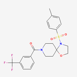molecular formula C22H23F3N2O4S B6520720 4-(4-methylbenzenesulfonyl)-8-[3-(trifluoromethyl)benzoyl]-1-oxa-4,8-diazaspiro[4.5]decane CAS No. 896378-56-6