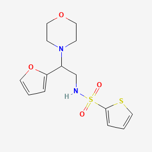 molecular formula C14H18N2O4S2 B6520731 N-[2-(furan-2-yl)-2-(morpholin-4-yl)ethyl]thiophene-2-sulfonamide CAS No. 877647-93-3
