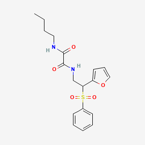 molecular formula C18H22N2O5S B6520744 N'-[2-(benzenesulfonyl)-2-(furan-2-yl)ethyl]-N-butylethanediamide CAS No. 896314-21-9