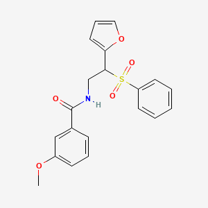 molecular formula C20H19NO5S B6520760 N-[2-(benzenesulfonyl)-2-(furan-2-yl)ethyl]-3-methoxybenzamide CAS No. 896317-65-0