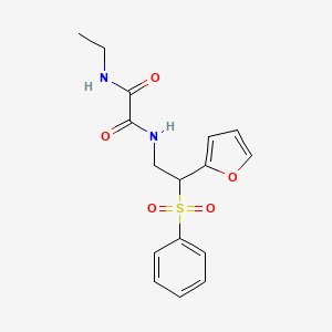 molecular formula C16H18N2O5S B6520766 N'-[2-(benzenesulfonyl)-2-(furan-2-yl)ethyl]-N-ethylethanediamide CAS No. 896318-67-5