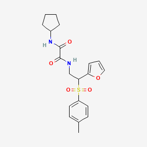 molecular formula C20H24N2O5S B6520791 N-cyclopentyl-N'-[2-(furan-2-yl)-2-(4-methylbenzenesulfonyl)ethyl]ethanediamide CAS No. 896320-82-4