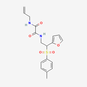 molecular formula C18H20N2O5S B6520800 N'-[2-(furan-2-yl)-2-(4-methylbenzenesulfonyl)ethyl]-N-(prop-2-en-1-yl)ethanediamide CAS No. 896321-47-4