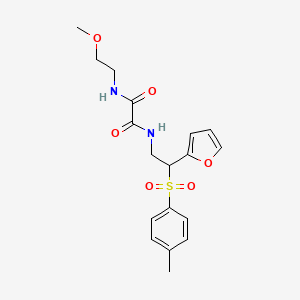 molecular formula C18H22N2O6S B6520818 N'-[2-(furan-2-yl)-2-(4-methylbenzenesulfonyl)ethyl]-N-(2-methoxyethyl)ethanediamide CAS No. 896322-05-7