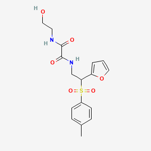 molecular formula C17H20N2O6S B6520833 N'-[2-(furan-2-yl)-2-(4-methylbenzenesulfonyl)ethyl]-N-(2-hydroxyethyl)ethanediamide CAS No. 896322-47-7