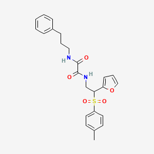 molecular formula C24H26N2O5S B6520845 N-[2-(furan-2-yl)-2-(4-methylbenzenesulfonyl)ethyl]-N'-(3-phenylpropyl)ethanediamide CAS No. 896323-01-6