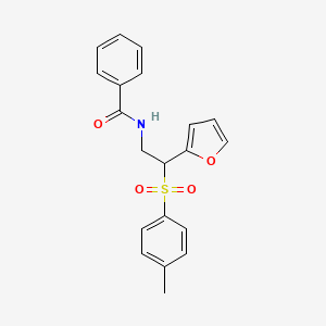 molecular formula C20H19NO4S B6520888 N-[2-(furan-2-yl)-2-(4-methylbenzenesulfonyl)ethyl]benzamide CAS No. 896327-75-6