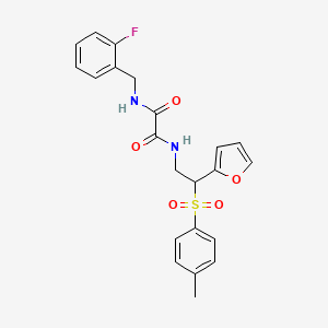 molecular formula C22H21FN2O5S B6520903 N'-[(2-fluorophenyl)methyl]-N-[2-(furan-2-yl)-2-(4-methylbenzenesulfonyl)ethyl]ethanediamide CAS No. 896328-03-3