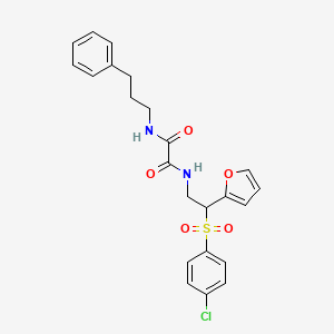 molecular formula C23H23ClN2O5S B6520926 N-[2-(4-chlorobenzenesulfonyl)-2-(furan-2-yl)ethyl]-N'-(3-phenylpropyl)ethanediamide CAS No. 896330-50-0