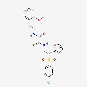 molecular formula C23H23ClN2O6S B6520931 N-[2-(4-chlorobenzenesulfonyl)-2-(furan-2-yl)ethyl]-N'-[2-(2-methoxyphenyl)ethyl]ethanediamide CAS No. 896330-58-8