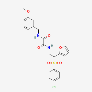 molecular formula C22H21ClN2O6S B6520959 N-[2-(4-chlorobenzenesulfonyl)-2-(furan-2-yl)ethyl]-N'-[(3-methoxyphenyl)methyl]ethanediamide CAS No. 877816-38-1