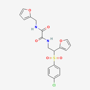 molecular formula C19H17ClN2O6S B6520962 N'-[2-(4-chlorobenzenesulfonyl)-2-(furan-2-yl)ethyl]-N-[(furan-2-yl)methyl]ethanediamide CAS No. 877816-42-7