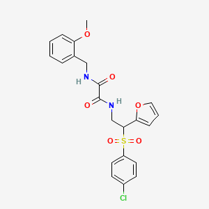 molecular formula C22H21ClN2O6S B6520967 N-[2-(4-chlorobenzenesulfonyl)-2-(furan-2-yl)ethyl]-N'-[(2-methoxyphenyl)methyl]ethanediamide CAS No. 877816-43-8