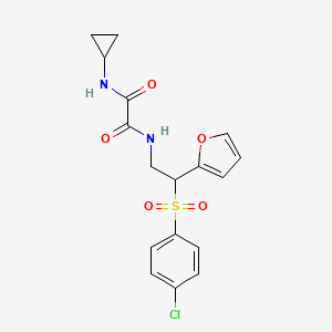 molecular formula C17H17ClN2O5S B6520971 N'-[2-(4-chlorobenzenesulfonyl)-2-(furan-2-yl)ethyl]-N-cyclopropylethanediamide CAS No. 896333-88-3