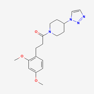 molecular formula C18H24N4O3 B6520983 3-(2,4-dimethoxyphenyl)-1-[4-(1H-1,2,3-triazol-1-yl)piperidin-1-yl]propan-1-one CAS No. 1795421-49-6