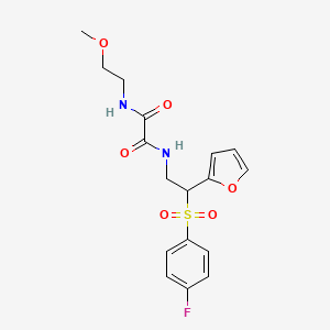 molecular formula C17H19FN2O6S B6520995 N'-[2-(4-fluorobenzenesulfonyl)-2-(furan-2-yl)ethyl]-N-(2-methoxyethyl)ethanediamide CAS No. 896308-75-1