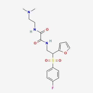 molecular formula C18H22FN3O5S B6521001 N-[2-(dimethylamino)ethyl]-N'-[2-(4-fluorobenzenesulfonyl)-2-(furan-2-yl)ethyl]ethanediamide CAS No. 896336-55-3