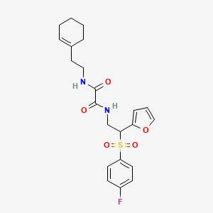 molecular formula C22H25FN2O5S B6521031 N'-[2-(cyclohex-1-en-1-yl)ethyl]-N-[2-(4-fluorobenzenesulfonyl)-2-(furan-2-yl)ethyl]ethanediamide CAS No. 896310-69-3