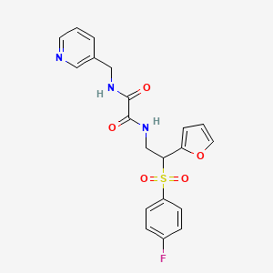 molecular formula C20H18FN3O5S B6521039 N-[2-(4-fluorobenzenesulfonyl)-2-(furan-2-yl)ethyl]-N'-[(pyridin-3-yl)methyl]ethanediamide CAS No. 896311-13-0