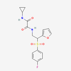 molecular formula C17H17FN2O5S B6521061 N-cyclopropyl-N'-[2-(4-fluorobenzenesulfonyl)-2-(furan-2-yl)ethyl]ethanediamide CAS No. 896313-27-2