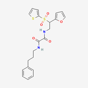 molecular formula C21H22N2O5S2 B6521092 N-[2-(furan-2-yl)-2-(thiophene-2-sulfonyl)ethyl]-N'-(3-phenylpropyl)ethanediamide CAS No. 896317-16-1