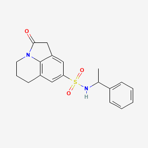 molecular formula C19H20N2O3S B6521141 2-oxo-N-(1-phenylethyl)-1-azatricyclo[6.3.1.0^{4,12}]dodeca-4,6,8(12)-triene-6-sulfonamide CAS No. 896375-55-6