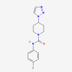 molecular formula C14H16FN5O B6521155 N-(4-fluorophenyl)-4-(1H-1,2,3-triazol-1-yl)piperidine-1-carboxamide CAS No. 1795479-88-7