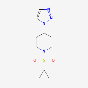 molecular formula C10H16N4O2S B6521189 1-(cyclopropanesulfonyl)-4-(1H-1,2,3-triazol-1-yl)piperidine CAS No. 1795361-46-4
