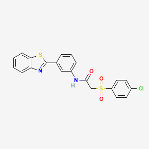 molecular formula C21H15ClN2O3S2 B6521209 N-[3-(1,3-benzothiazol-2-yl)phenyl]-2-(4-chlorobenzenesulfonyl)acetamide CAS No. 895463-30-6