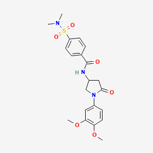 molecular formula C21H25N3O6S B6521226 N-[1-(3,4-dimethoxyphenyl)-5-oxopyrrolidin-3-yl]-4-(dimethylsulfamoyl)benzamide CAS No. 900997-57-1