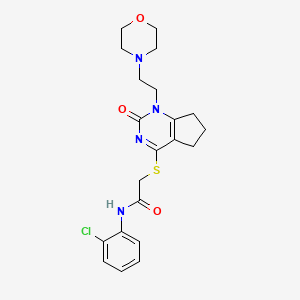 molecular formula C21H25ClN4O3S B6521292 N-(2-chlorophenyl)-2-({1-[2-(morpholin-4-yl)ethyl]-2-oxo-1H,2H,5H,6H,7H-cyclopenta[d]pyrimidin-4-yl}sulfanyl)acetamide CAS No. 946270-01-5