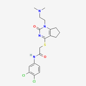 molecular formula C19H22Cl2N4O2S B6521307 N-(3,4-dichlorophenyl)-2-({1-[2-(dimethylamino)ethyl]-2-oxo-1H,2H,5H,6H,7H-cyclopenta[d]pyrimidin-4-yl}sulfanyl)acetamide CAS No. 946372-67-4