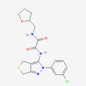 molecular formula C18H19ClN4O3S B6521327 N-[2-(3-chlorophenyl)-2H,4H,6H-thieno[3,4-c]pyrazol-3-yl]-N'-[(oxolan-2-yl)methyl]ethanediamide CAS No. 946252-83-1