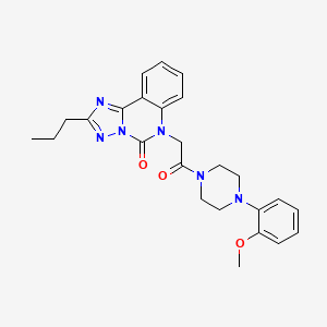 molecular formula C25H28N6O3 B6521330 6-{2-[4-(2-methoxyphenyl)piperazin-1-yl]-2-oxoethyl}-2-propyl-5H,6H-[1,2,4]triazolo[1,5-c]quinazolin-5-one CAS No. 951578-62-4