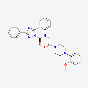 molecular formula C28H26N6O3 B6521342 6-{2-[4-(2-methoxyphenyl)piperazin-1-yl]-2-oxoethyl}-2-phenyl-5H,6H-[1,2,4]triazolo[1,5-c]quinazolin-5-one CAS No. 950462-03-0