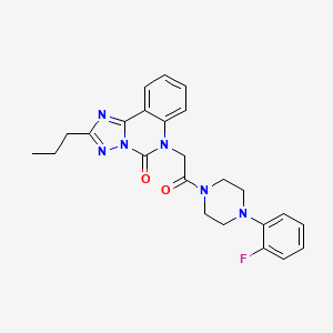 molecular formula C24H25FN6O2 B6521348 6-{2-[4-(2-fluorophenyl)piperazin-1-yl]-2-oxoethyl}-2-propyl-5H,6H-[1,2,4]triazolo[1,5-c]quinazolin-5-one CAS No. 951578-65-7