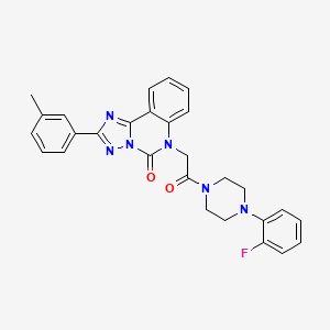 molecular formula C28H25FN6O2 B6521356 6-{2-[4-(2-fluorophenyl)piperazin-1-yl]-2-oxoethyl}-2-(3-methylphenyl)-5H,6H-[1,2,4]triazolo[1,5-c]quinazolin-5-one CAS No. 951469-19-5