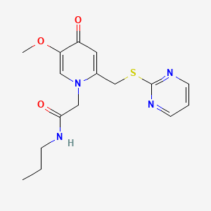 2-{5-methoxy-4-oxo-2-[(pyrimidin-2-ylsulfanyl)methyl]-1,4-dihydropyridin-1-yl}-N-propylacetamide