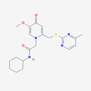 N-cyclohexyl-2-(5-methoxy-2-{[(4-methylpyrimidin-2-yl)sulfanyl]methyl}-4-oxo-1,4-dihydropyridin-1-yl)acetamide