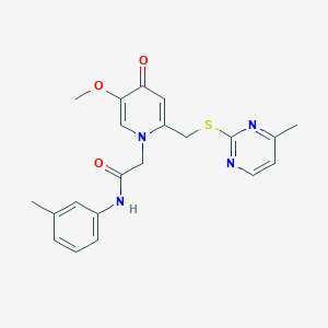 molecular formula C21H22N4O3S B6521381 2-(5-methoxy-2-{[(4-methylpyrimidin-2-yl)sulfanyl]methyl}-4-oxo-1,4-dihydropyridin-1-yl)-N-(3-methylphenyl)acetamide CAS No. 920409-03-6