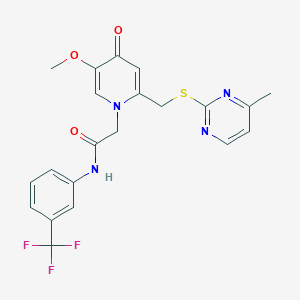 molecular formula C21H19F3N4O3S B6521384 2-(5-methoxy-2-{[(4-methylpyrimidin-2-yl)sulfanyl]methyl}-4-oxo-1,4-dihydropyridin-1-yl)-N-[3-(trifluoromethyl)phenyl]acetamide CAS No. 920341-03-3