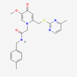 2-(5-methoxy-2-{[(4-methylpyrimidin-2-yl)sulfanyl]methyl}-4-oxo-1,4-dihydropyridin-1-yl)-N-[(4-methylphenyl)methyl]acetamide