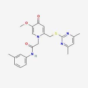molecular formula C22H24N4O3S B6521396 2-(2-{[(4,6-dimethylpyrimidin-2-yl)sulfanyl]methyl}-5-methoxy-4-oxo-1,4-dihydropyridin-1-yl)-N-(3-methylphenyl)acetamide CAS No. 920341-79-3
