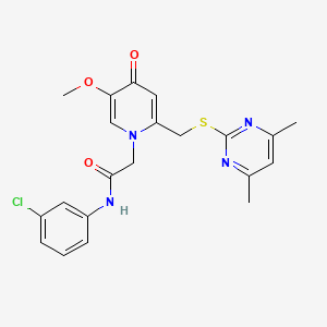 molecular formula C21H21ClN4O3S B6521404 N-(3-chlorophenyl)-2-(2-{[(4,6-dimethylpyrimidin-2-yl)sulfanyl]methyl}-5-methoxy-4-oxo-1,4-dihydropyridin-1-yl)acetamide CAS No. 920409-99-0