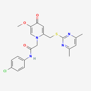 molecular formula C21H21ClN4O3S B6521410 N-(4-chlorophenyl)-2-(2-{[(4,6-dimethylpyrimidin-2-yl)sulfanyl]methyl}-5-methoxy-4-oxo-1,4-dihydropyridin-1-yl)acetamide CAS No. 920341-95-3