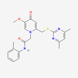 molecular formula C22H24N4O3S B6521412 2-(2-{[(4,6-dimethylpyrimidin-2-yl)sulfanyl]methyl}-5-methoxy-4-oxo-1,4-dihydropyridin-1-yl)-N-(2-methylphenyl)acetamide CAS No. 920221-60-9