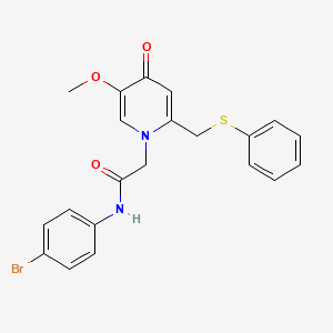 B6521418 N-(4-bromophenyl)-2-{5-methoxy-4-oxo-2-[(phenylsulfanyl)methyl]-1,4-dihydropyridin-1-yl}acetamide CAS No. 946338-52-9