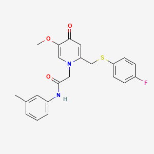 molecular formula C22H21FN2O3S B6521451 2-(2-{[(4-fluorophenyl)sulfanyl]methyl}-5-methoxy-4-oxo-1,4-dihydropyridin-1-yl)-N-(3-methylphenyl)acetamide CAS No. 920343-95-9